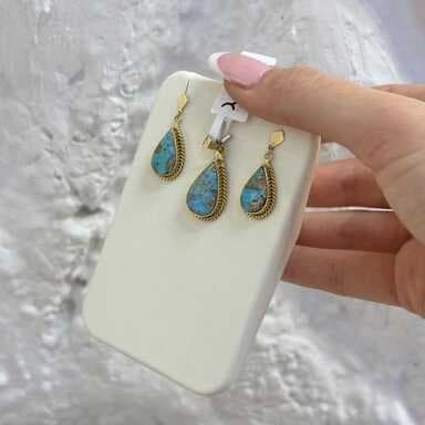 نیم ست طلا زنانه فیروزه نیشابور