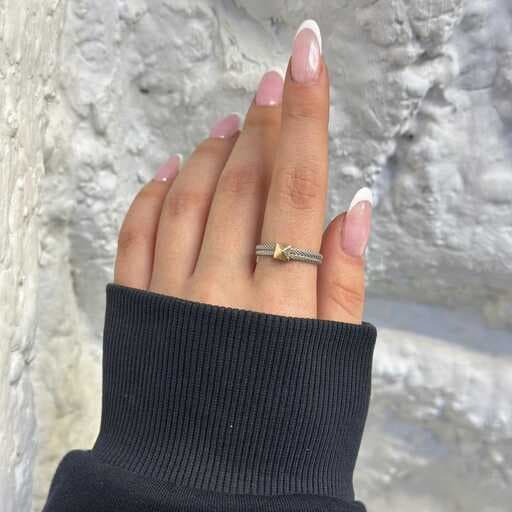 انگشتر طلا زنانه دو رنگ فرد