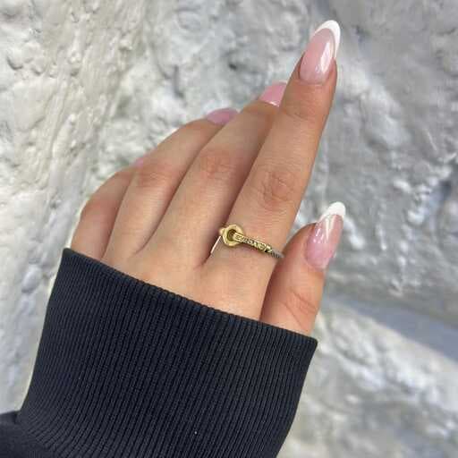 انکشتر طلا زنانه دو رنگ بولگاری فرد