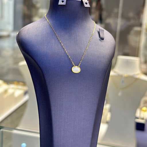 گردنبند طلا زنانه بیضی  صدفی