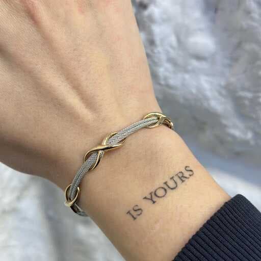 دستبند طلا زنانه دو رنک  اینفینیتی فرد