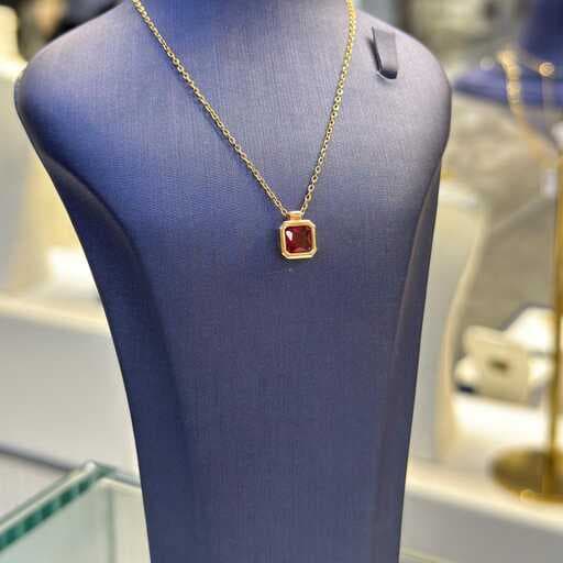 گردنبند تک نگین یاقوتی رزگلد