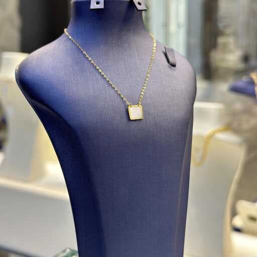 گردنبند طلا زنانه مربع صدفی