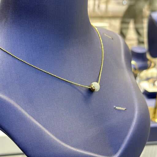 گردنبند طلا زنانه گوی تمام تراش