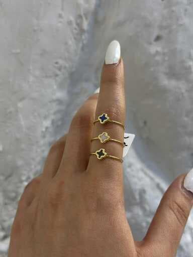 انگشتر طلا زنانه ونکلیف مینا مشکی