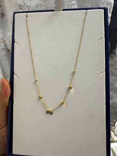 گردنبند طلا زنانه گوی و پولک ایتالیایی