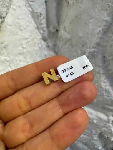 پلاک طلا حرف N