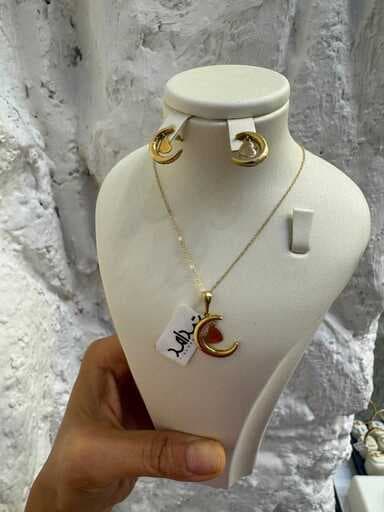 نیم ست طلا زنانه ماه و قلب