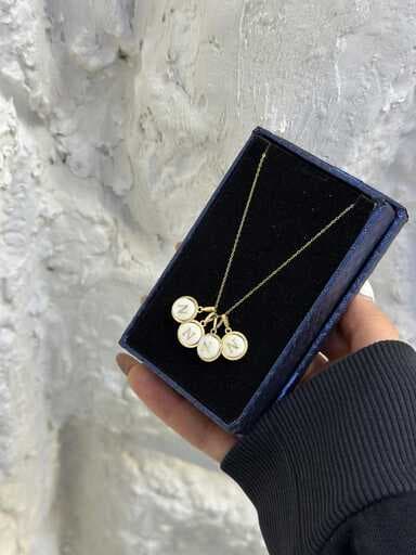 پلاک طلا کادویی صدفی حرف N