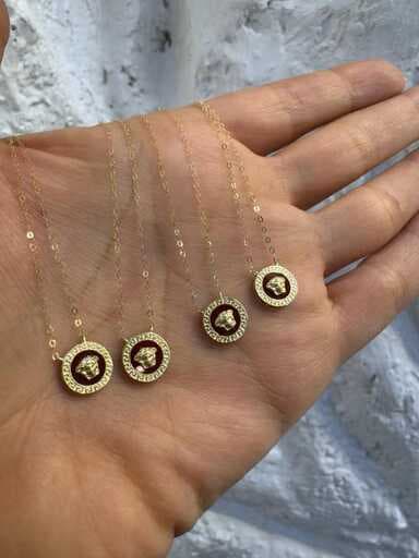 گردنبند طلا زنانه ورساچی زرشکی کادویی