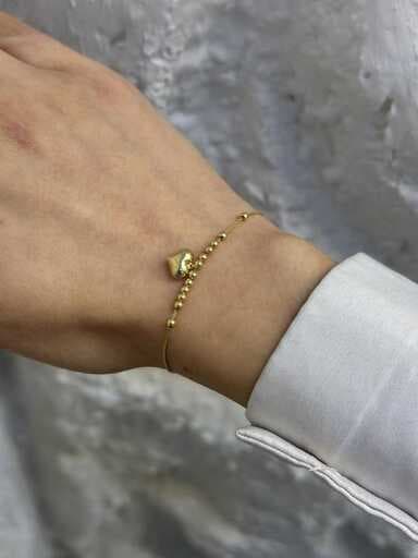 دستبند طلا زنانه گوی و قلب ایتالیایی