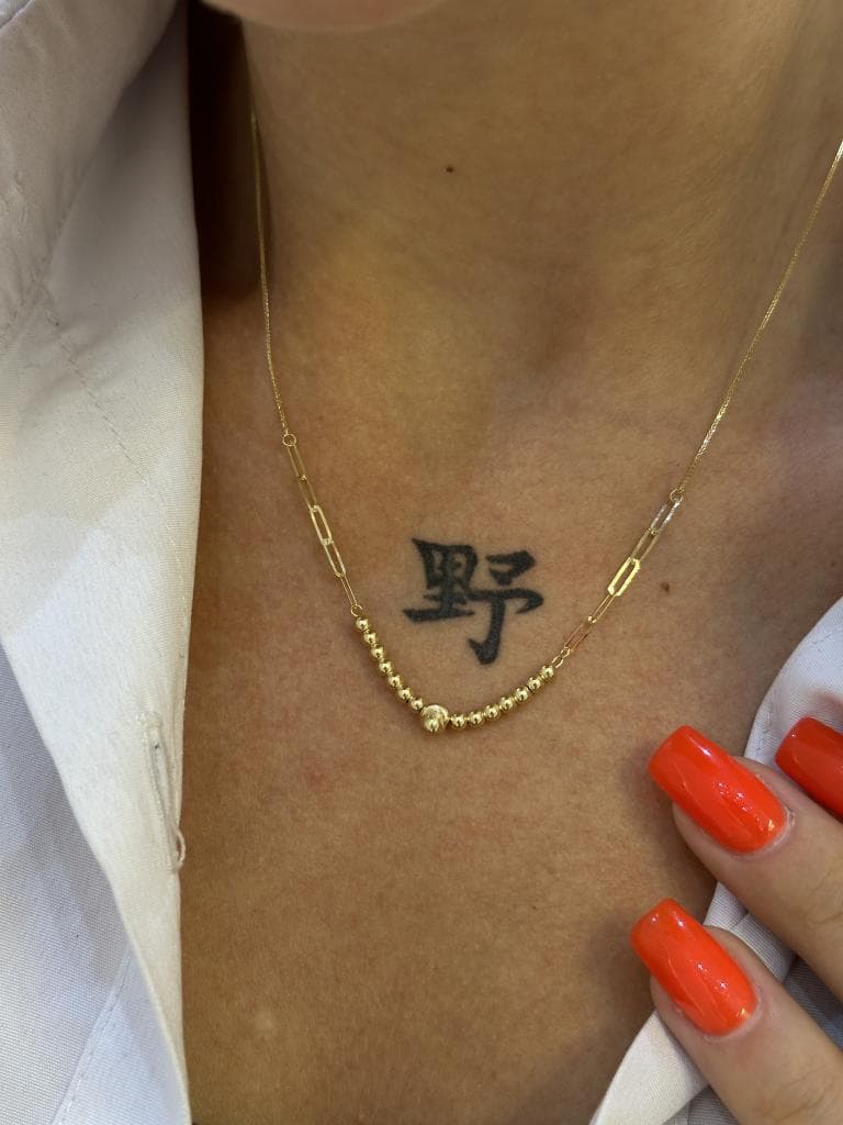 گردنبند طلا کادویی گوی و هرمس ایتالیایی